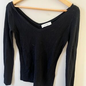 Everlane V Neck Black Sweater